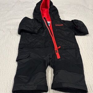 Columbia Black and Red Hooded Snowsuit